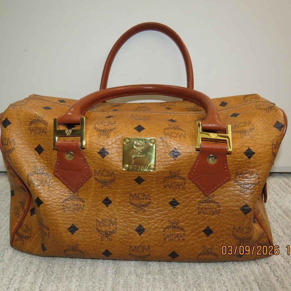 Vintage Mcm Visetos Boston Bag F 841